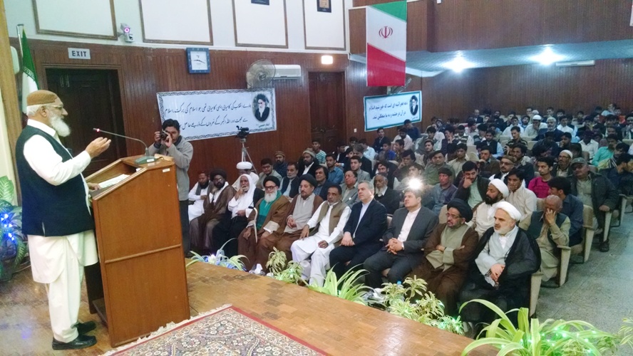 جماعت اسلامی پاکستان کے مرکزی نائب امیر و ملی یکجہتی کونسل سندھ کے صدر اسداللہ بھٹو خطاب کر رہے ہیں