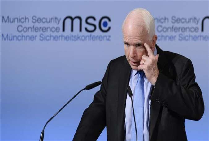 US senator John McCain speaks on the first day of the 53rd Munich Security Conference (MSC) at the Bayerischer Hof hotel in Munich, southern Germany, February 17, 2017.