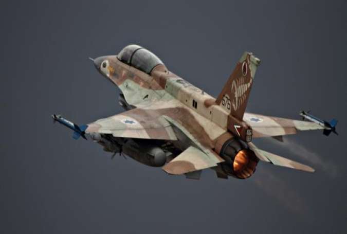 This file picture shows an Israeli F-16 fighter jet in flight.