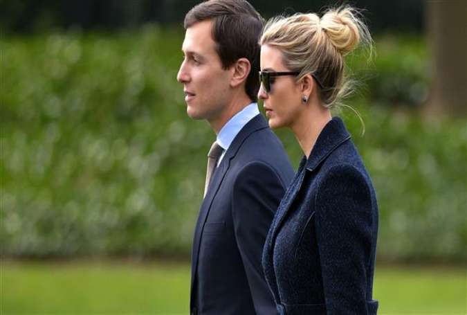 Senior Advisor to the President Donald Trump, Jared Kushner (L), walks with his wife Ivanka Trump to board Marine One at the White House in Washington, DC, on March 3, 2017. (Photos by AFP)