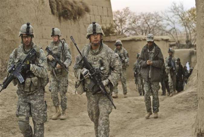 The file photo shows US troops in Afghanistan.