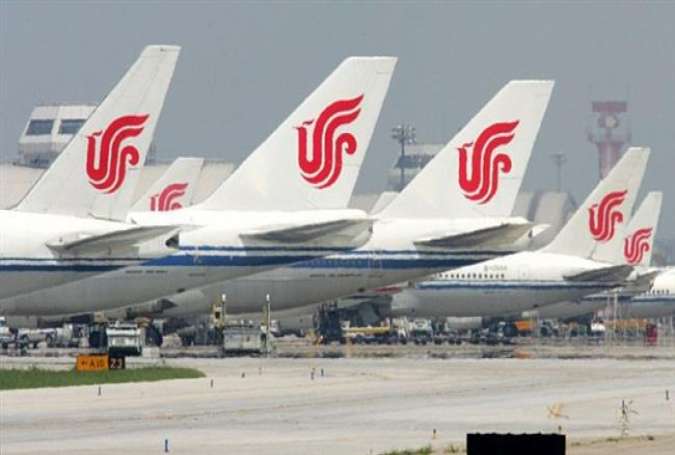 Air China planes are parked at Beijing