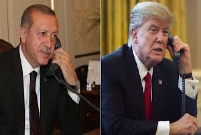 پیام تبریک ترامپ به اردوغان طی تماسی تلفنی