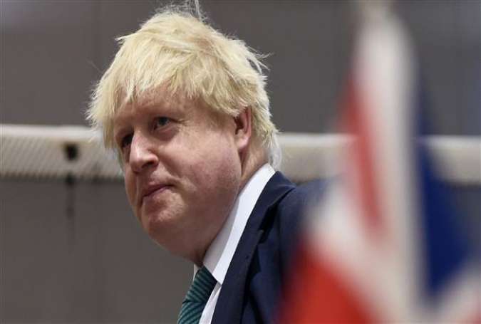 British Foreign Secretary Boris Johnson looks on during a conference on Syria and the region at the Europa Building in Brussels on April 5, 2016. (Photo by AFP)
