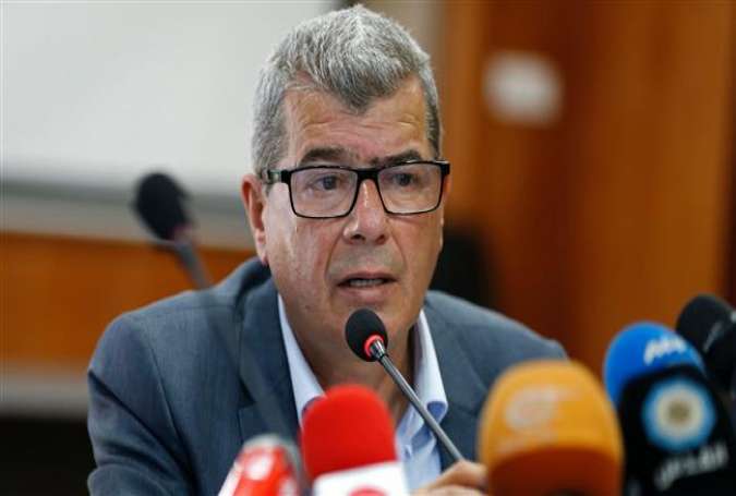 Palestinian Authority official Issa Qaraqe gives a press conference in the Israeli occupied West Bank city of Ramallah on the large number of Palestinians staging hunger strikes in Israeli jails, April 19, 2017. (Photos by AFP)