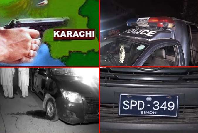 کراچی میں پولیس موبائل پر نامعلوم افراد کی فائرنگ سے 2 اہلکار شہید، ایک شدید زخمی