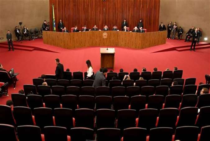 A general view of the Supreme Electoral Court (TSE) session in Brasilia, Brazil, on June 7, 2017 (Photo by AFP)