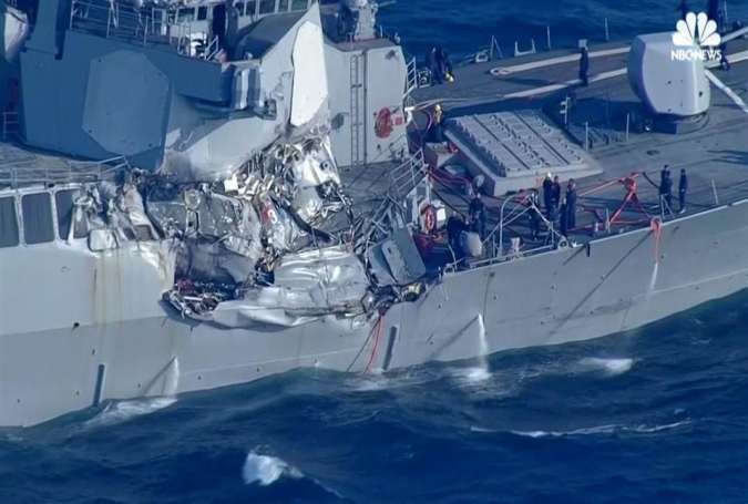 US warship, Philippine merchant vessel collide near Japan