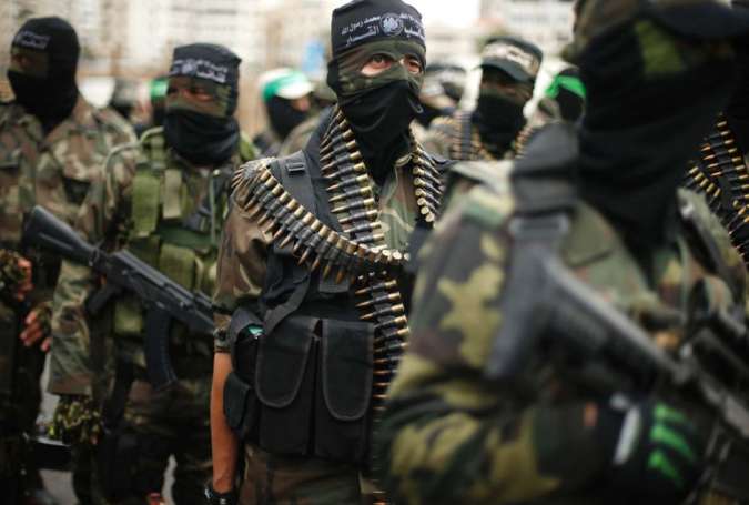 Members of al-Qassam Brigades, the military wing of Hamas