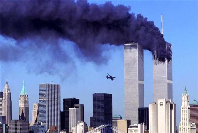 This file photo taken on September 11, 2001 shows a hijacked plane approaching the World Trade Center shortly before crashing into the landmark skyscraper in New York.