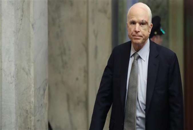 Sen. John McCain (R-AZ) returns to the US Senate July 25, 2017, in Washington, DC. (Photo by AFP)