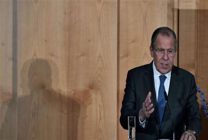 Russian Foreign Minister Sergei Lavrov makes a speech during an event in Berlin on July 13, 2017. (Photo by AFP)