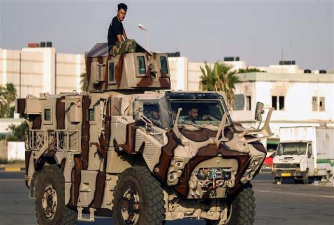 Members of the self-styled Libyan National Army, loyal to the country