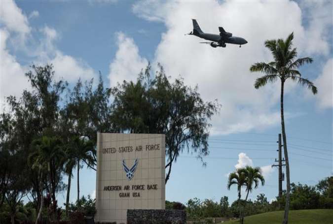 This general view shows the entrance to Andersen air force base in the town of Yigo on Guam island on August 15, 2017. (Photo by AFP)