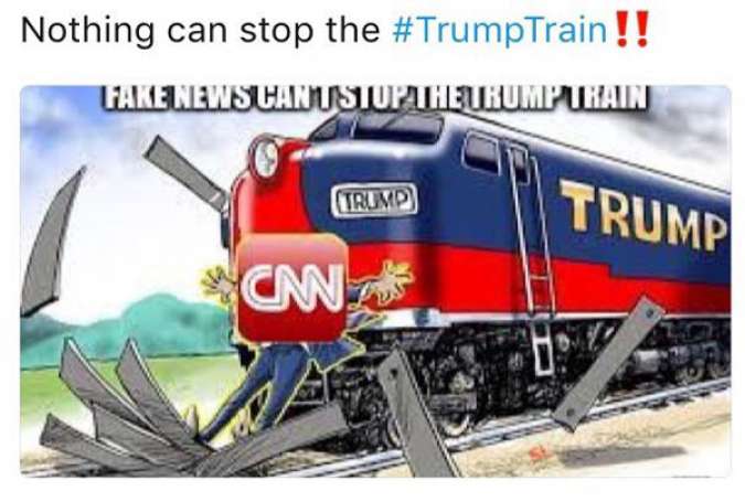 Trump retweets, then deletes, image of train running over CNN logo