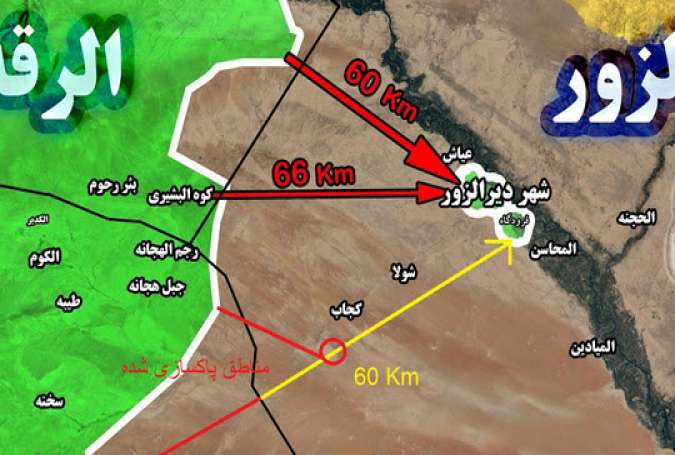 وحشت بر آخرین پایگاه داعش در سوریه حاکم شد/نیروهای جبهه مقاومت به 60 کیلومتری شهر دیرالزور رسیدند +نقشه