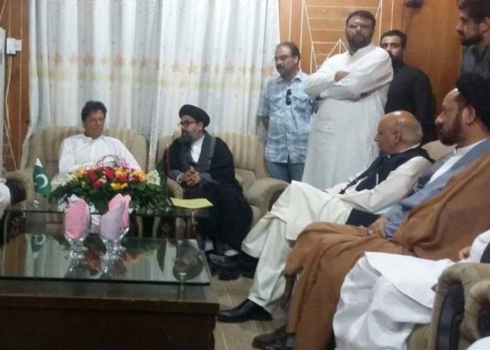 لاہور، مجلس وحدت مسلمین کے صوبائی دفتر میں عمران خان کی وفد کیساتھ آمد اور ملاقات کی تصاویر