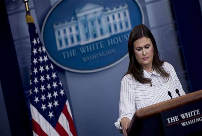 White House Press Secretary Sarah Sanders speaks during a briefing at the White House on September 12, 2017 in Washington, DC. (Photo by AFP)