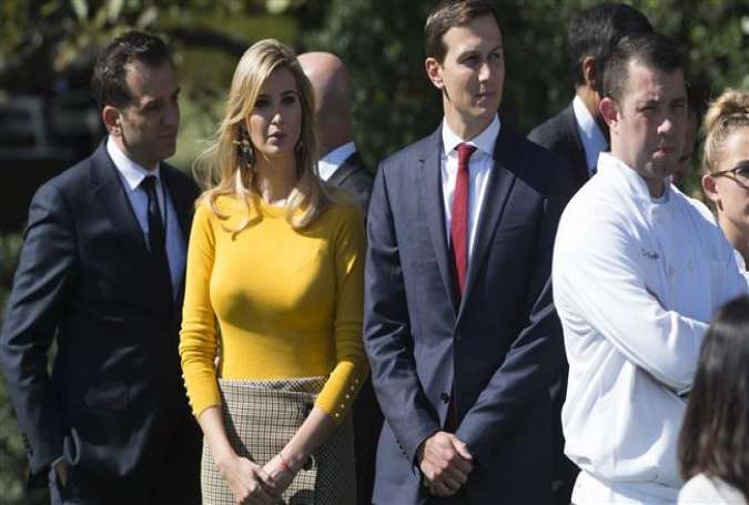 Ivanka Trump, daughter of US President Donald Trump, and her husband, Senior White House Adviser Jared Kushner, arrive at the South Lawn of the White House in Washington, DC, October 2, 2017,.