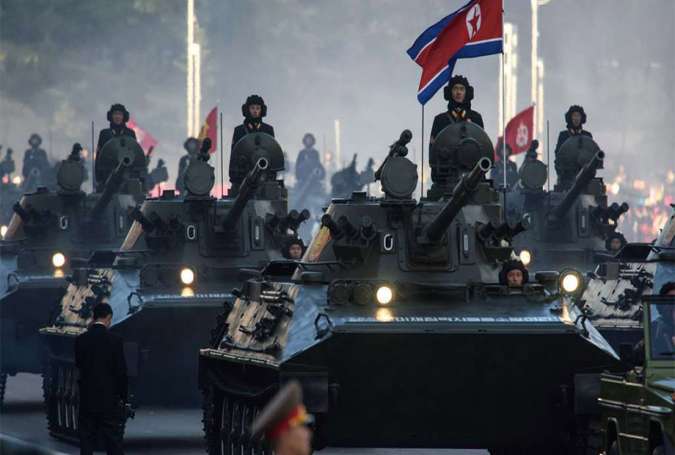Tanks on parade in Pyongyang,