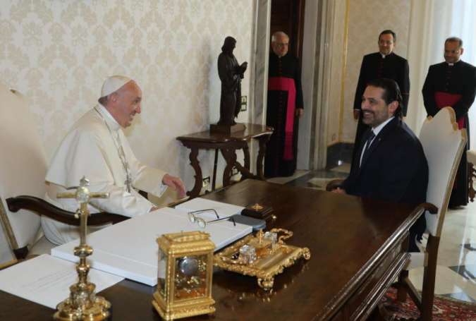 الحريري التقى البابا فرنسيس في الفاتيكان