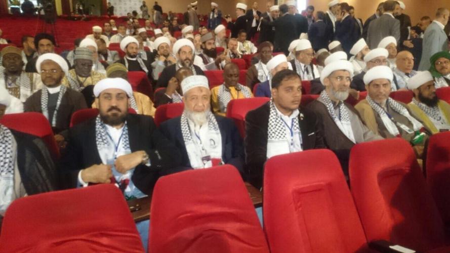 بیروت میں عالمی فلسطین کانفرنس ’’الوعد الحق‘‘ کی مفتی اعظم لبنان شیخ ماہر حمود کی صدارت میں افتتاحی تقریب