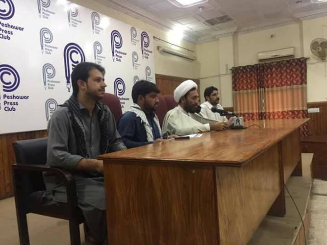 پشاور پریس کلب میں ناصر شیرازی کی جبری گرفتاری کیخلاف ایم ڈبلیو ایم خیبر پختونخوا کے سیکرٹری جنرل علامہ اقبال بہشتی کی پریس کانفرنس