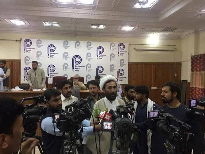 پشاور پریس کلب میں ناصر شیرازی کی جبری گرفتاری کیخلاف ایم ڈبلیو ایم خیبر پختونخوا کے سیکرٹری جنرل علامہ اقبال بہشتی کی پریس کانفرنس