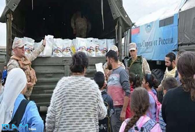 مساعدات روسية لأهالي الشقرانية بريف درعا السورية
