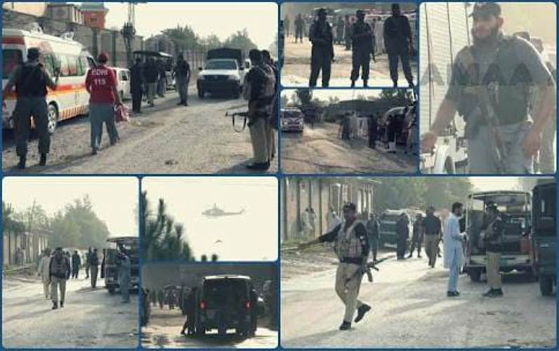 پشاور زرعی یونیورسٹی پر دہشتگردوں کیجانب سے کئے جانیوالے حملے کے مناظر