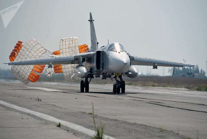 Russian Su-24 Waircraft while landing Syria