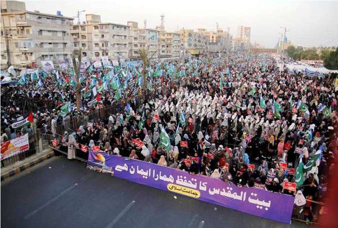 جماعت اسلامی کراچی کے زیراہتمام القدس ملین مارچ