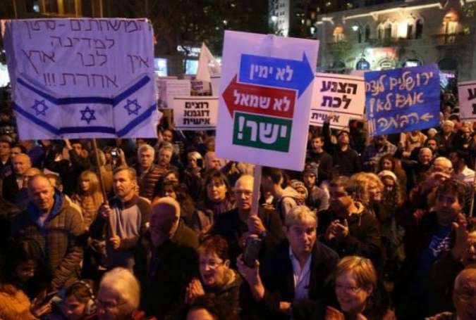 ادامه تظاهرات در فلسطین اشغالی علیه فساد در کابینه نتانیاهو