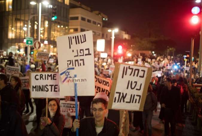 پنجاه و هشتمین تظاهرات علیه نتانیاهو شب گذشته برگزار شد