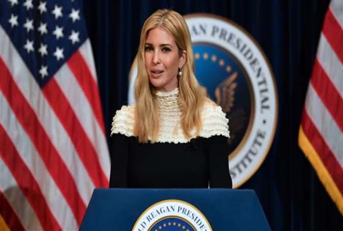Advisor to US President Donald Trump, his daughter Ivanka Trump, speaks at a fireside chat on tax reform at the Ronald Reagan Presidential Library in Simi Valley, California, on November 5, 2017. (Photo by AFP)