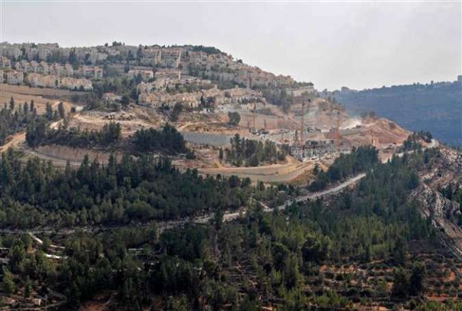 A picture taken on November 8, 2017 shows a general view of construction work in Gilo, an Israeli settlement in the mainly Palestinian eastern sector of Jerusalem al-Quds. (Photo by AFP)
