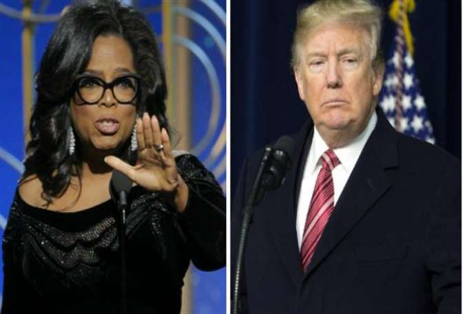 American media proprietor, talk show host Oprah Winfrey (L) and US President Donald Trump (File photo)