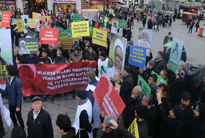 İstanbulun mərkəzində Nigeriya şiələrinin liderinə dəstək aksiyası