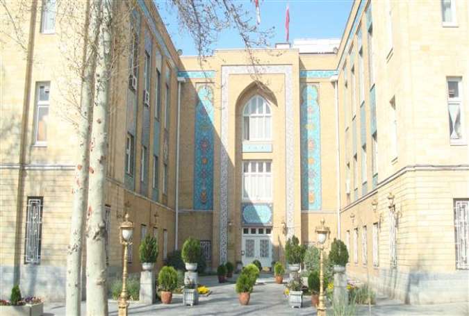 A view of the main building of the Iranian Ministry of Foreign Affairs