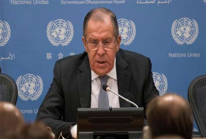 Russian Foreign Minister Sergei Lavrov speaks to reporters at the UN headquarters in New York on January 19, 2018. (AFP photo)