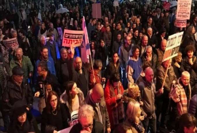 تظاهرات در سرزمین های اشغالی علیه فساد نتانیاهو