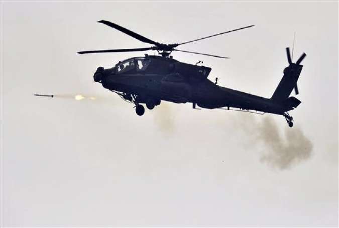 A file photo of an AH-64 Apache helicopter gunship, of the type the US military has used in Iraq (by AFP)