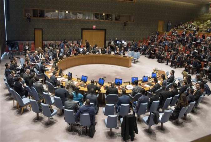 The photo shows a view of the United Nations Security Council in session.