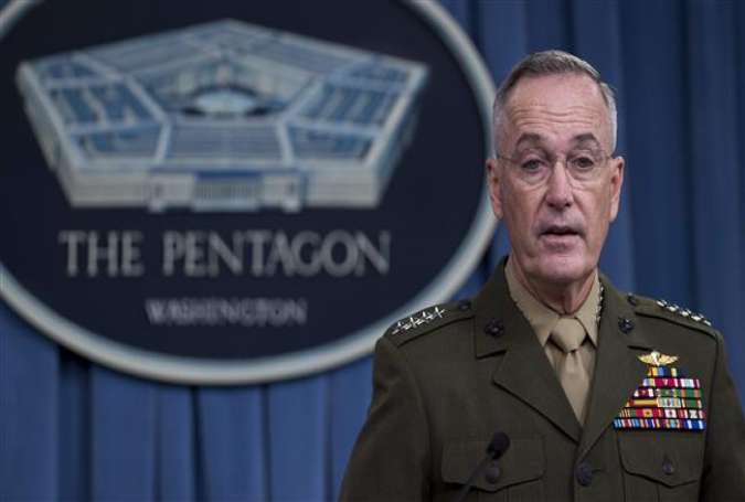 Chairman of the US Joint Chiefs of Staff Marine General Joseph Dunford speaks during a press briefing at the Pentagon in Washington, DC. (File photo by AFP)