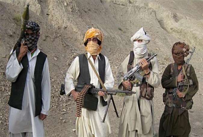 This file photo shows members of the Taliban militant group in an undisclosed location in Afghanistan