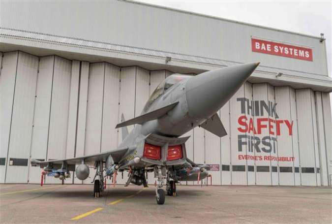 A Eurofighter Typhoon aircraft built by UK weapons maker BAE Systems. (File photo)