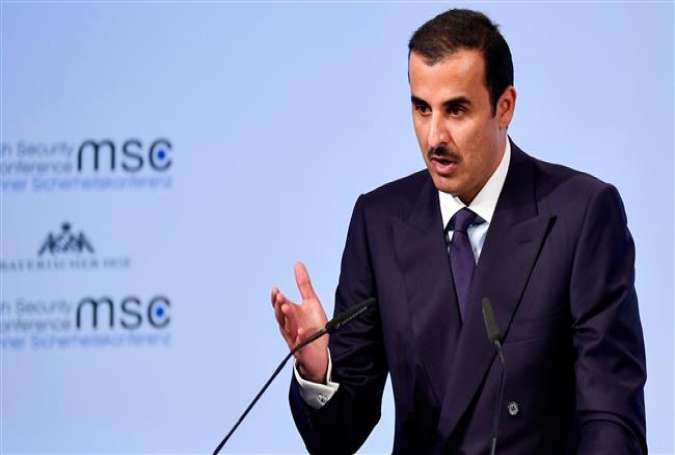 Qatari Emir Sheikh Tamim bin Hamad Al Thani gives a speech during the 54th Munich Security Conference in Munich, southern Germany, on February 16, 2018. (Photo by AFP)