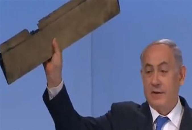 Flaunting ‘drone’ part, Netanyahu threatens ‘to act’ against Iran