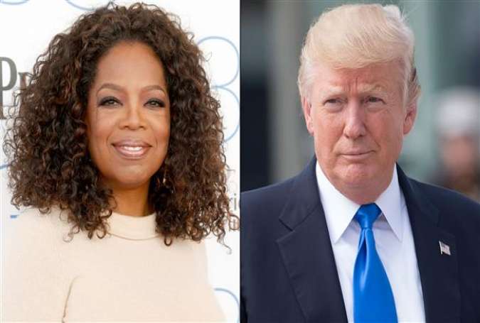 Oprah Winfrey (L) and Donald Trump
