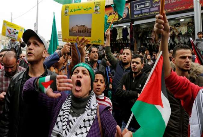 Palestinians protest against Trump